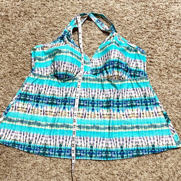 Avenue Blue and White Striped Swim Top - Picture 6 of 7